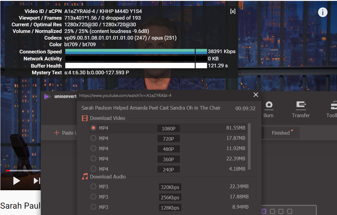 Which codec does YouTube Use for 1080p videos? YouTube encodes popular videos to VP9 format but has a 1080p version available for devices that don't support VP9. 