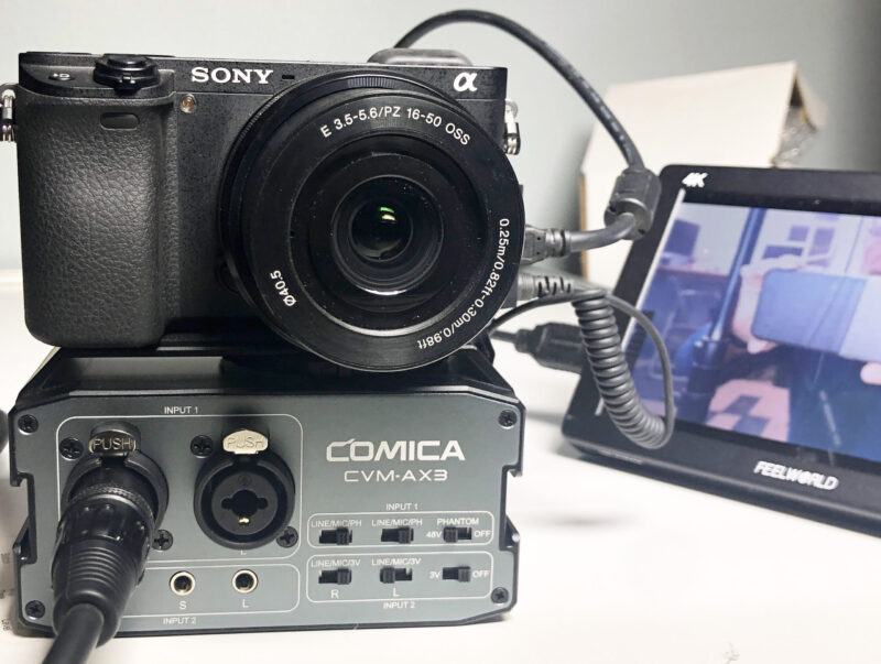 sony camcorder with external mic input