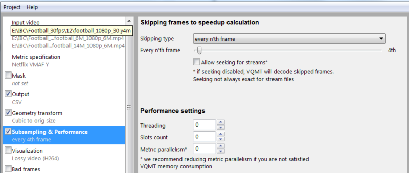 Figure 2. Computing VMAF on every fourth frame.