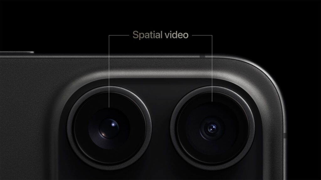 Capturing spatial video using two cameras on the iPhone 15 Pro. 